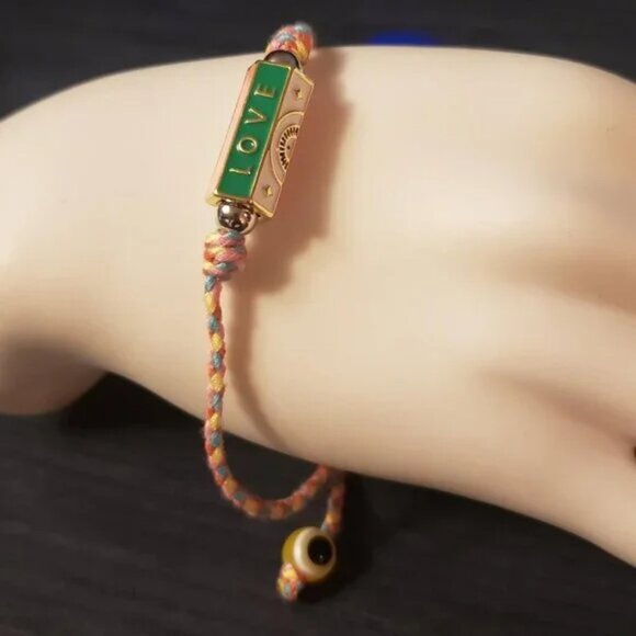 NWT boho vibe enamel Love locket charm bracelet - Picture 4 of 4